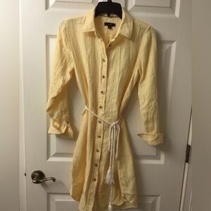 J Crew cotton crinkle shirt dress with belt. Size 2